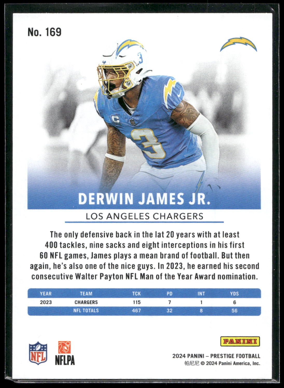 2024 Panini Prestige #169 Derwin James Jr. Diamond Xtra Points
