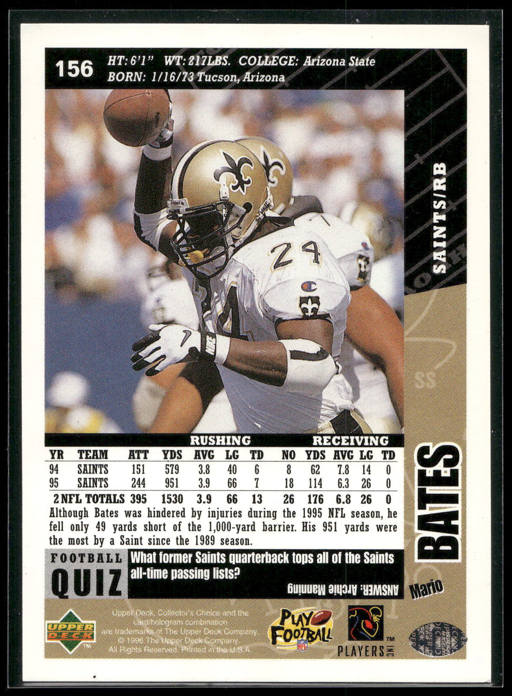 1996 Collector's Choice #156 Mario Bates