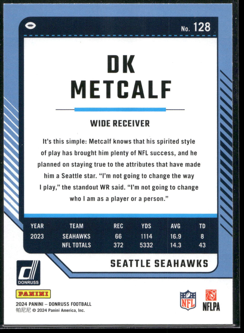 2024 Donruss #128 DK Metcalf