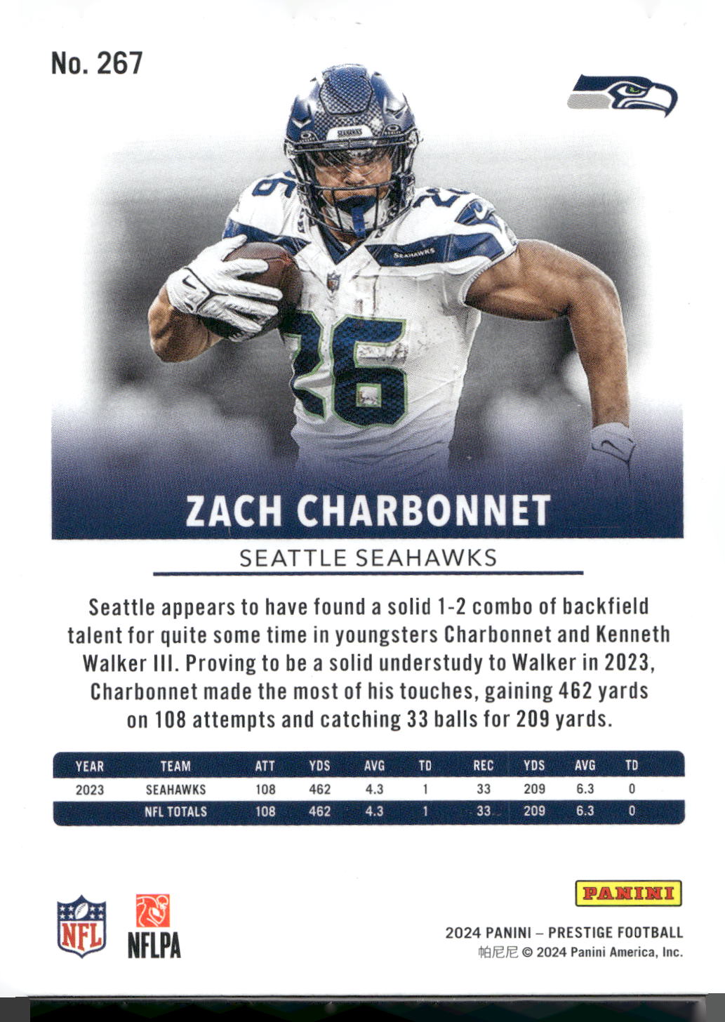 2024 Panini Prestige #267 Zach Charbonnet