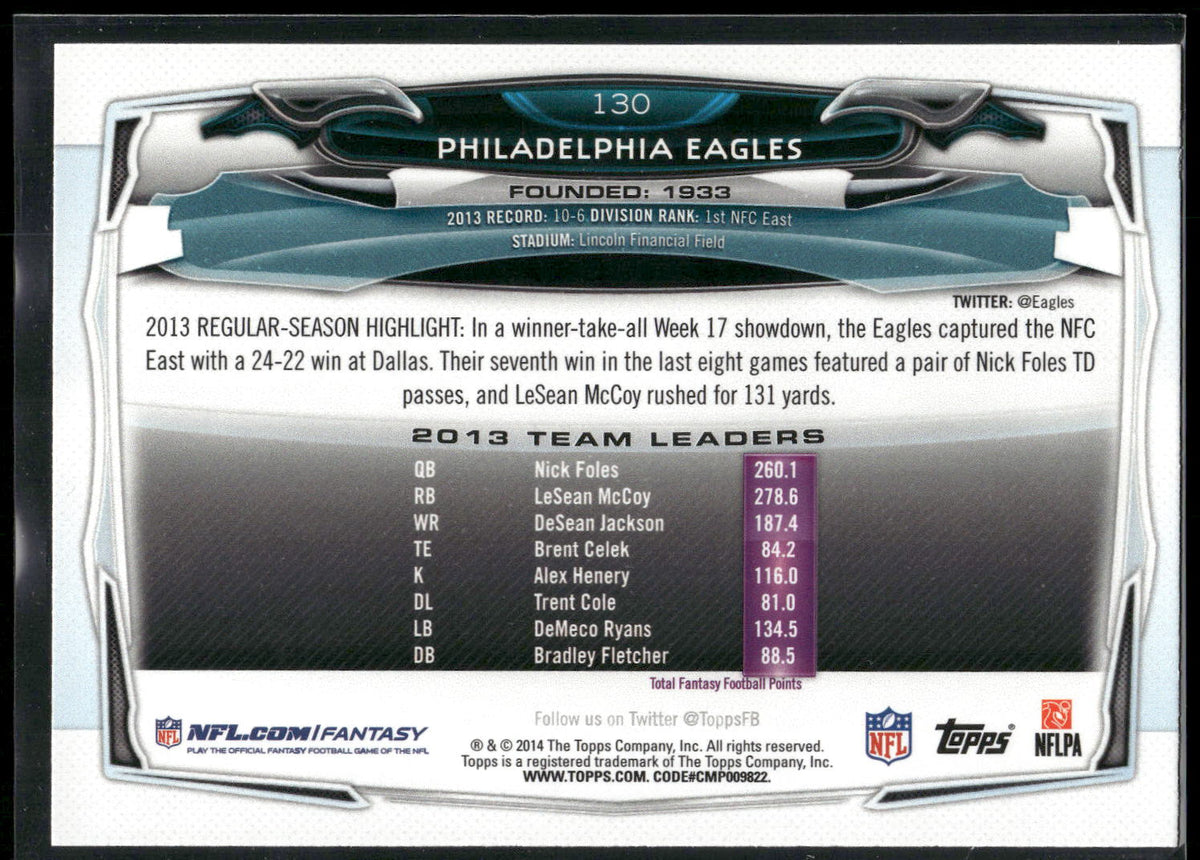 2014 Topps #130 Philadelphia Eagles