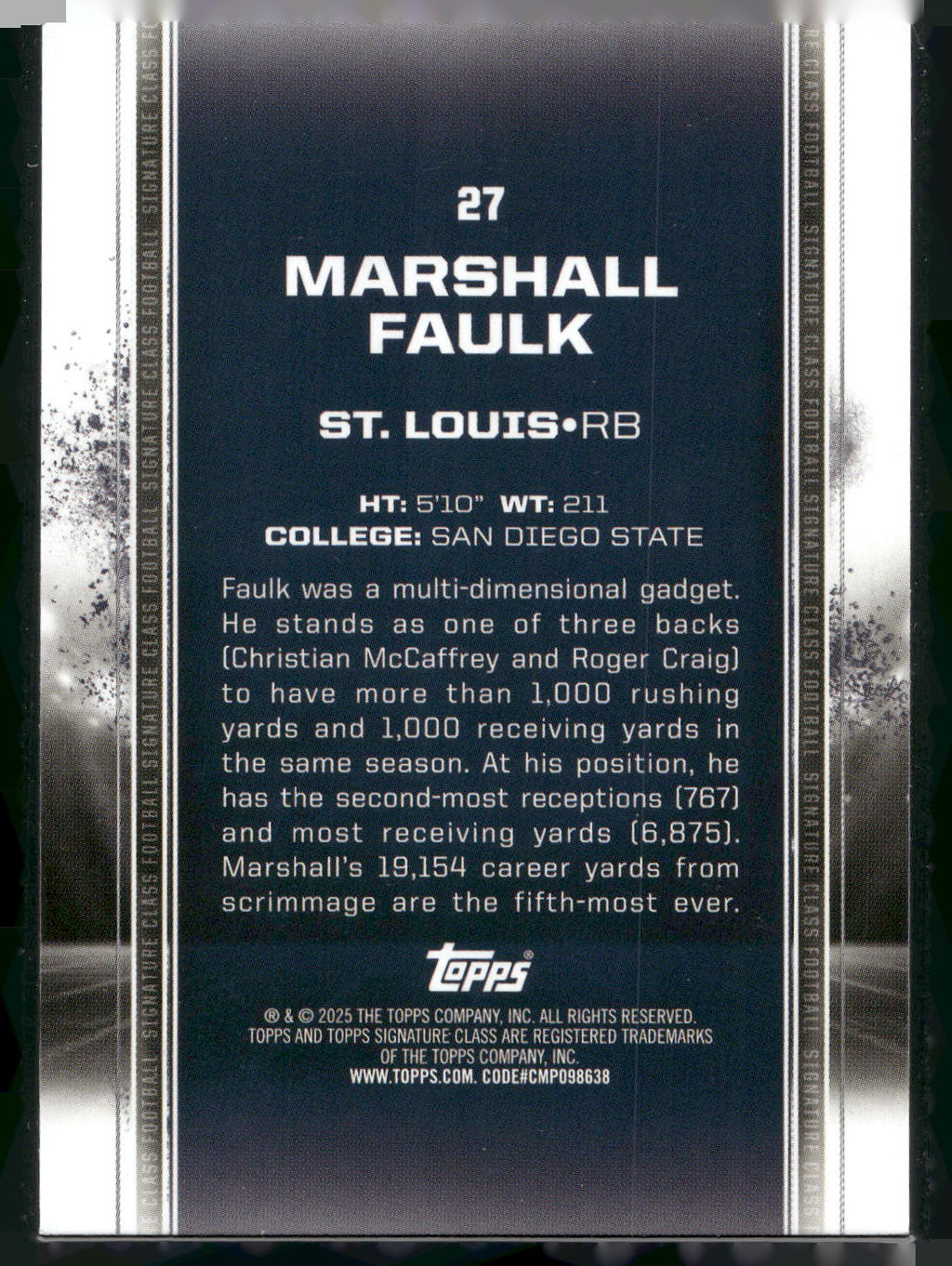 2024 Topps Signature Class #27 Marshall Faulk