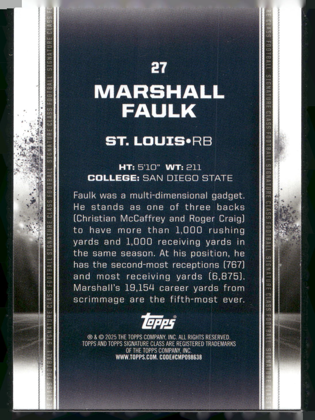 2024 Topps Signature Class #27 Marshall Faulk