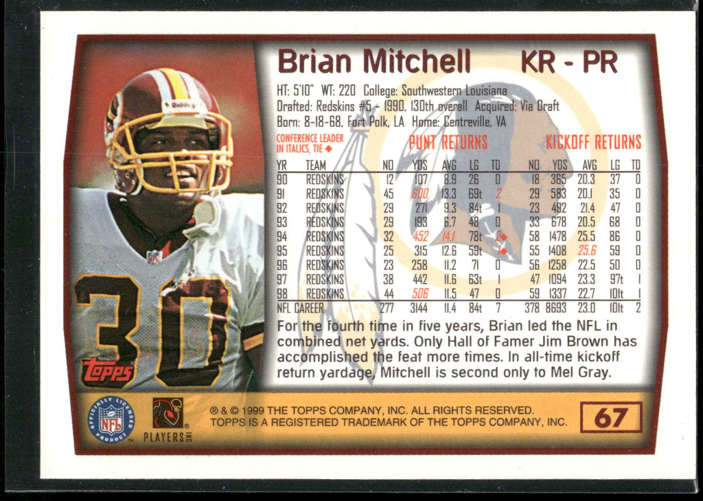 1999 Topps #67 Brian Mitchell