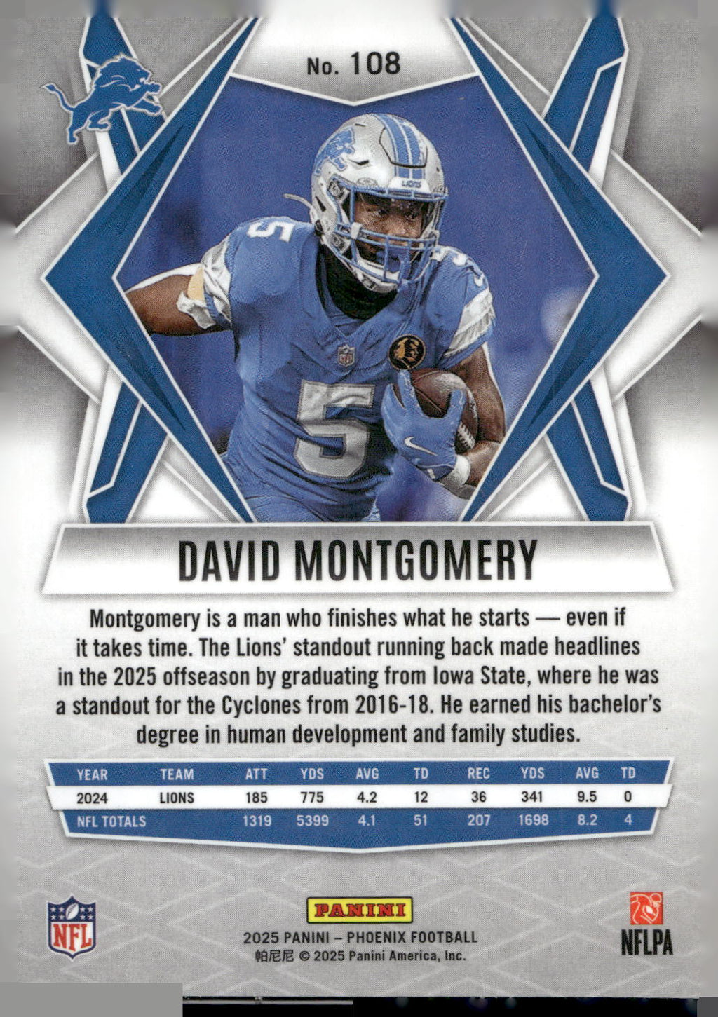 2025 Panini Phoenix #108 David Montgomery