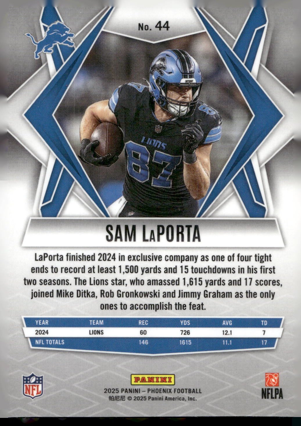 2025 Panini Phoenix #44 Sam LaPorta