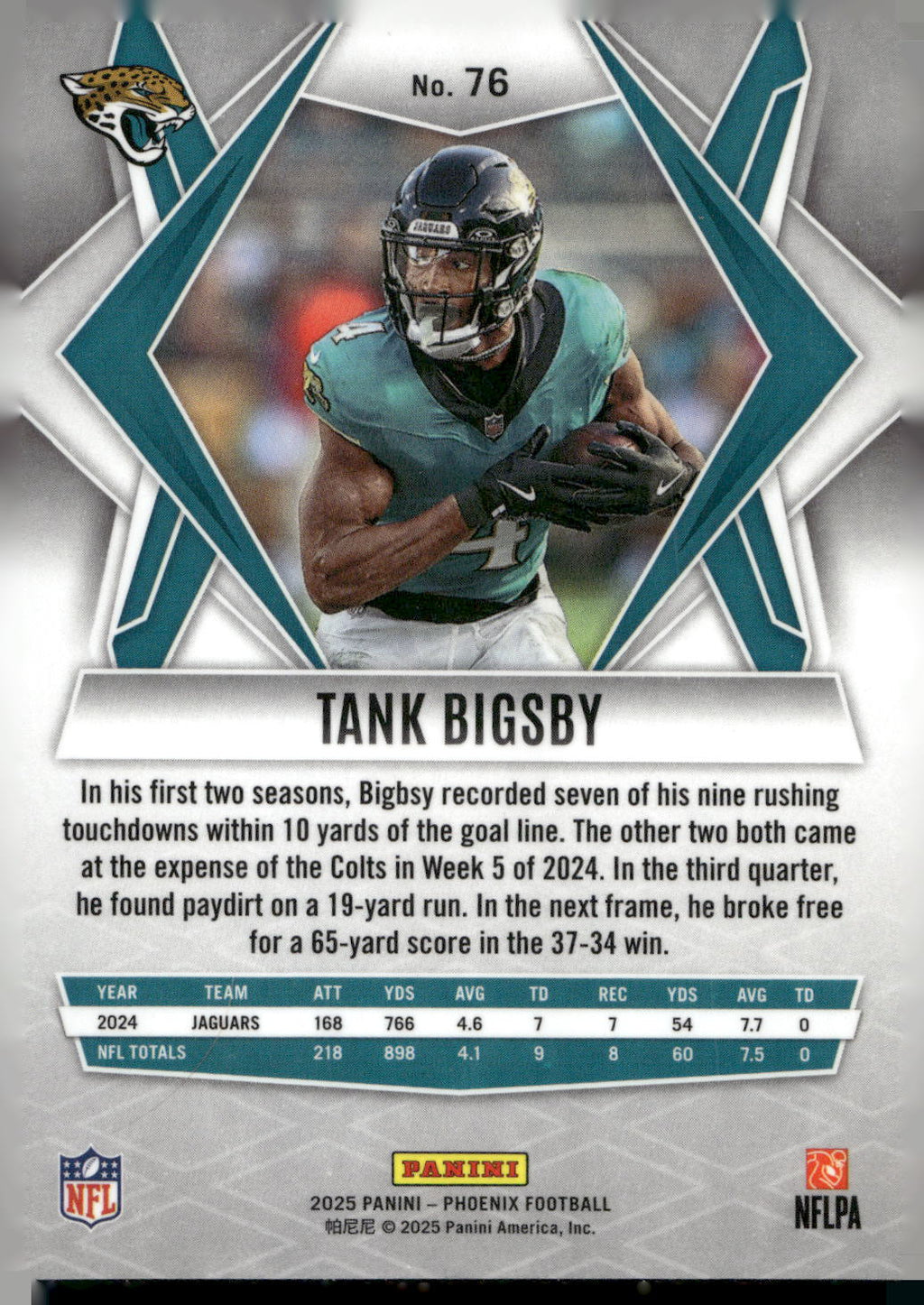 2025 Panini Phoenix #76 Tank Bigsby
