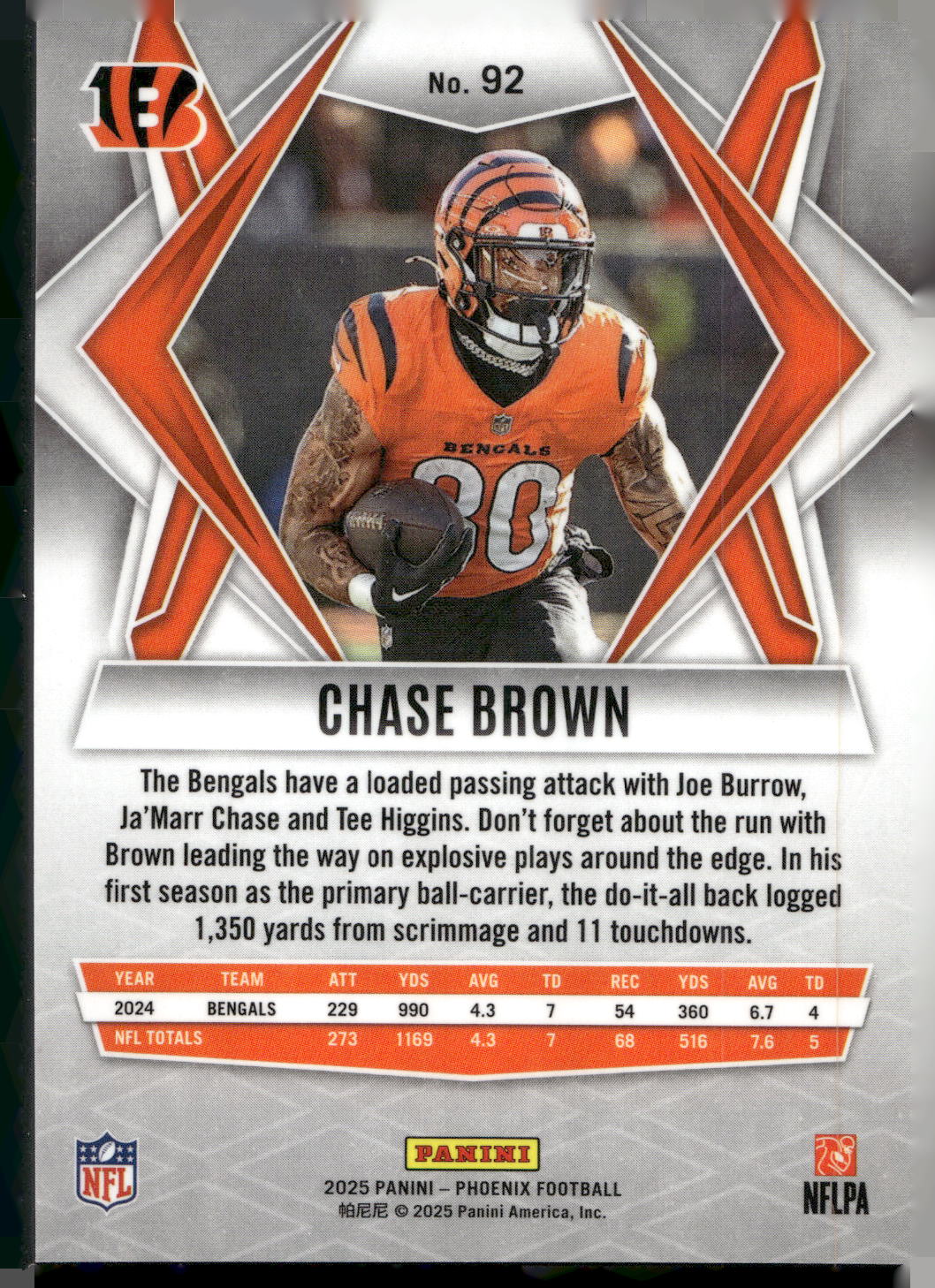 2025 Panini Phoenix #92 Chase Brown
