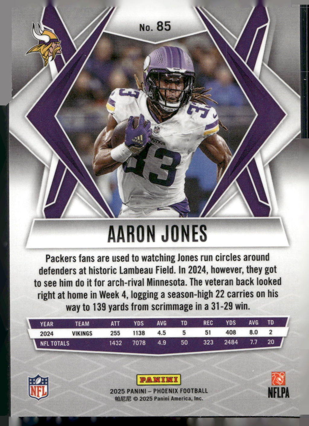 2025 Panini Phoenix #85 Aaron Jones