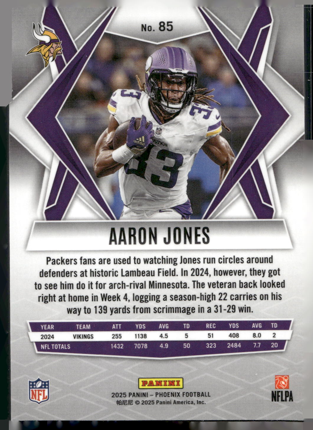 2025 Panini Phoenix #85 Aaron Jones