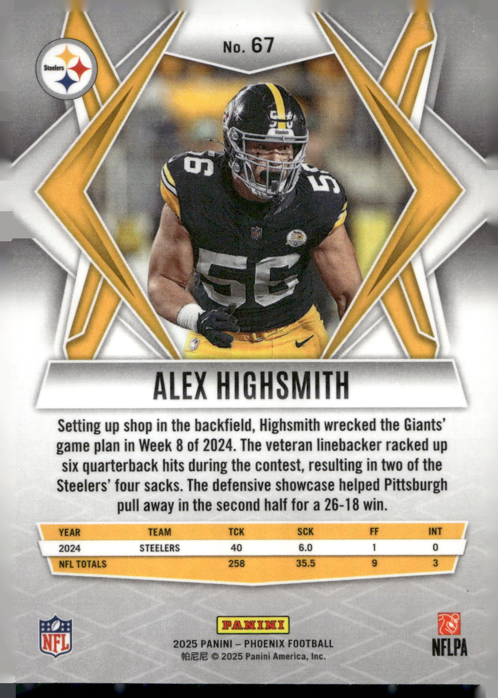 2025 Panini Phoenix #67 Alex Highsmith