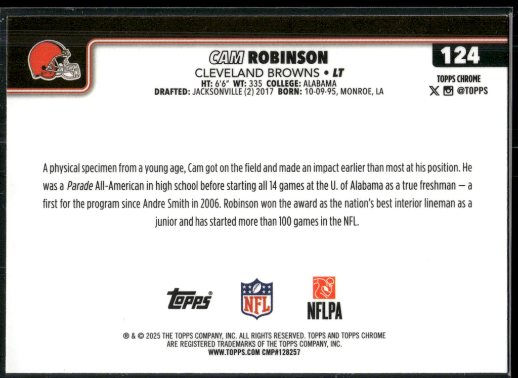 2025 Topps Chrome #124 Cam Robinson