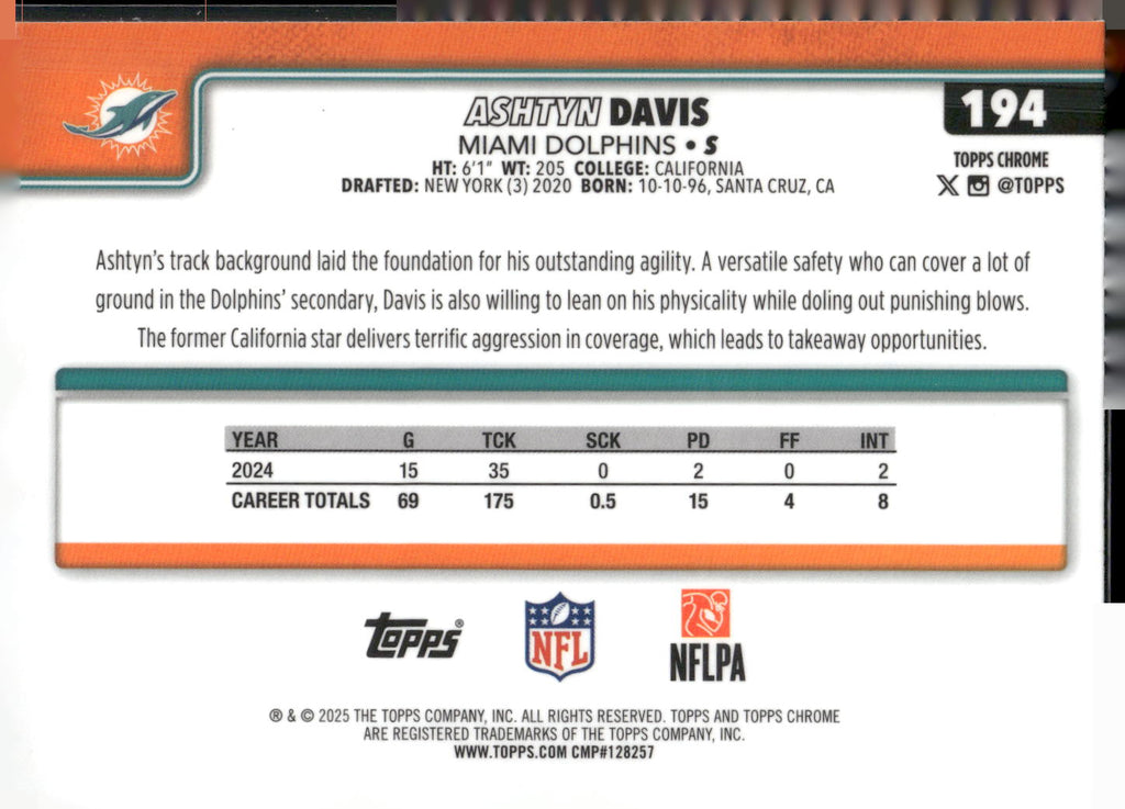2025 Topps Chrome #194 Ashtyn Davis