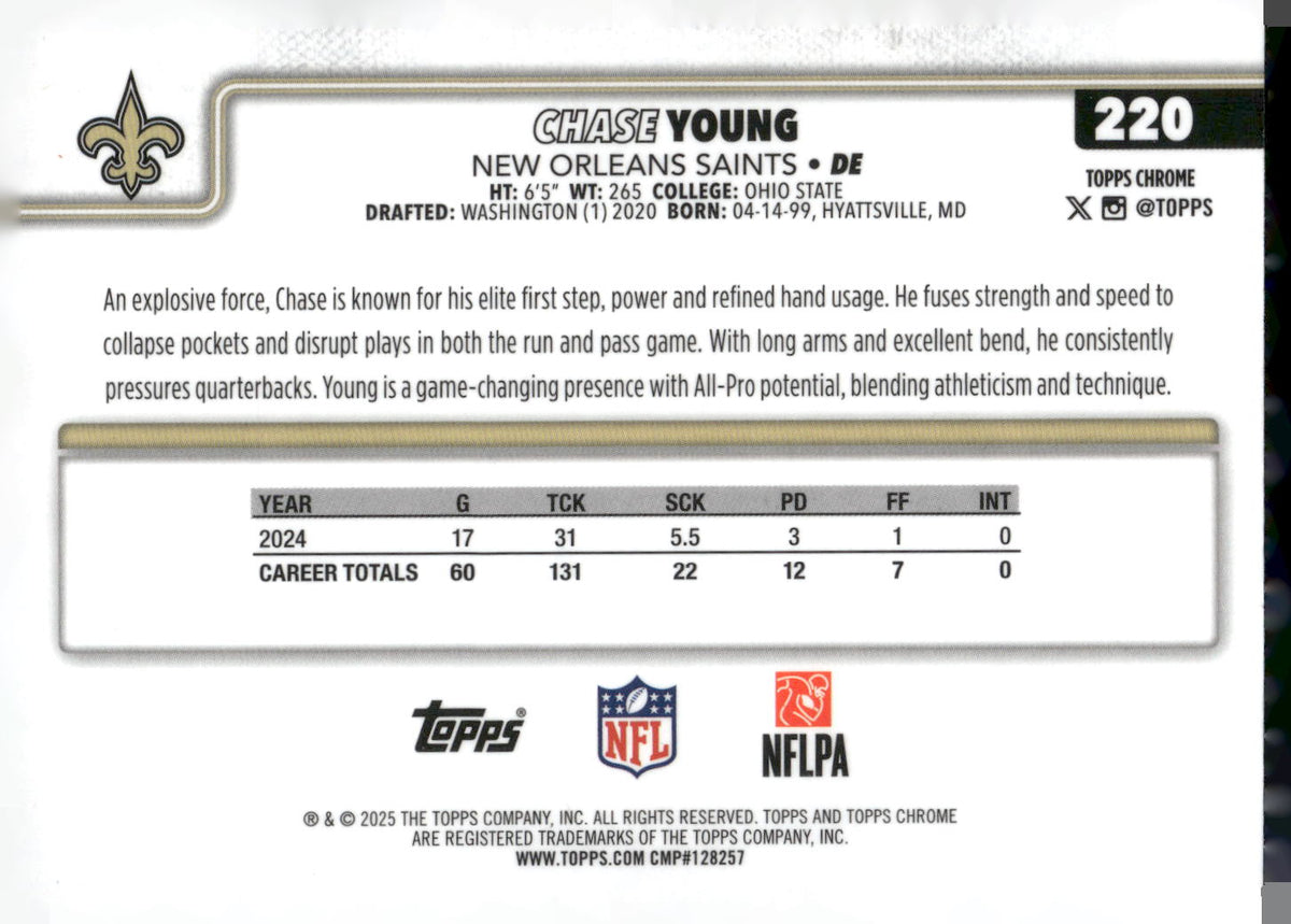 2025 Topps Chrome #220 Chase Young