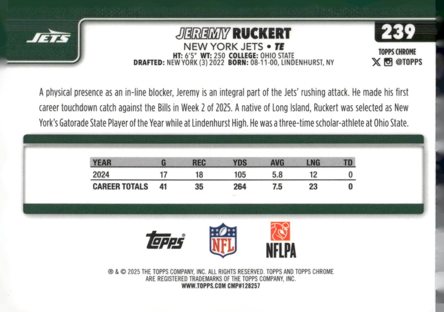 2025 Topps Chrome #239 Jeremy Ruckert