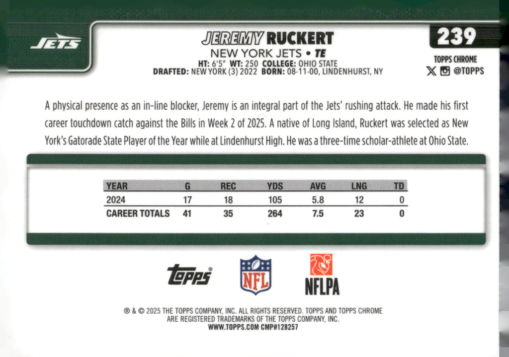 2025 Topps Chrome #239 Jeremy Ruckert