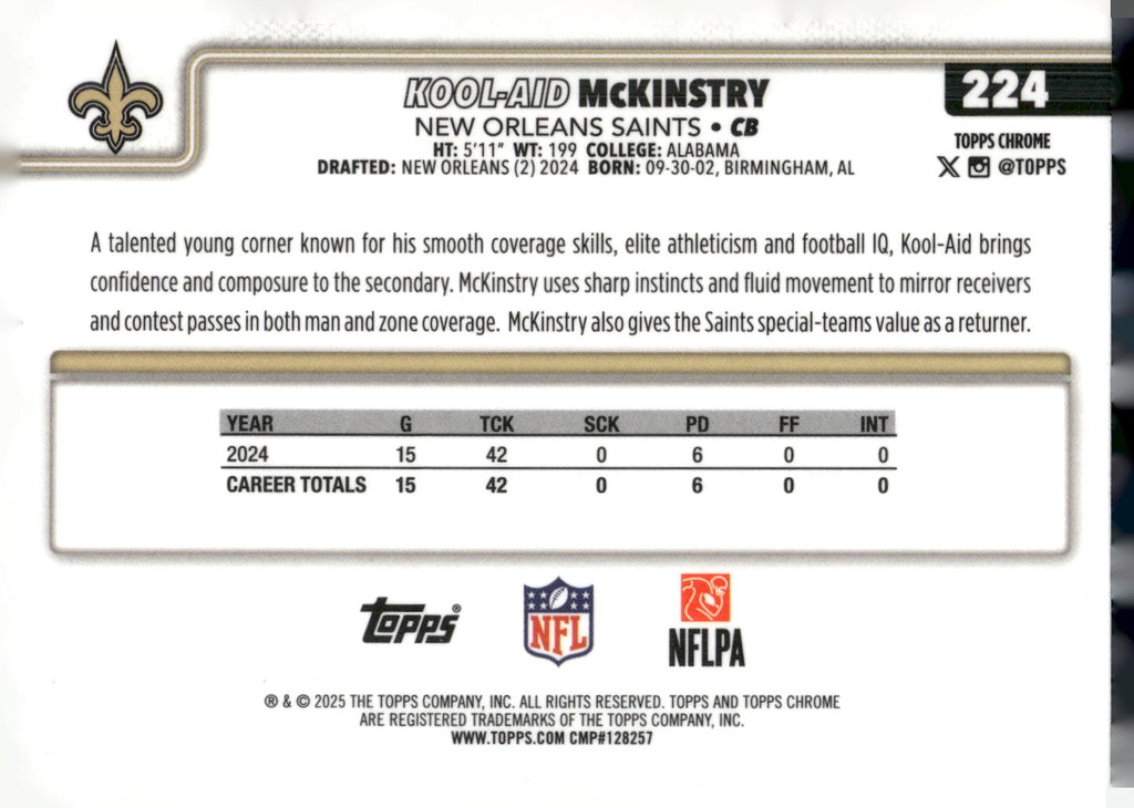 2025 Topps Chrome #224 Kool-Aid McKinstry
