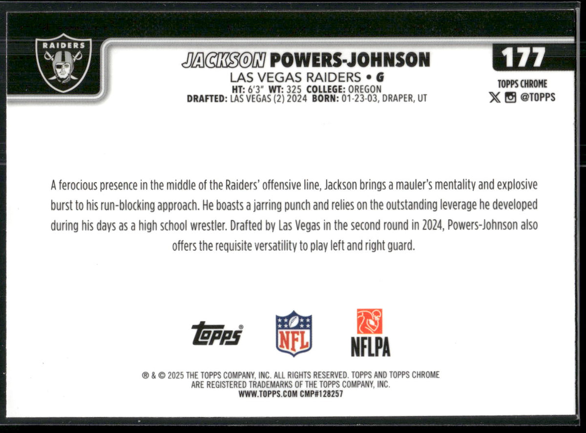 2025 Topps Chrome #177 Jackson Powers-Johnson