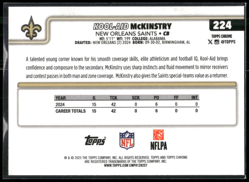 2025 Topps Chrome #224 Kool-Aid McKinstry