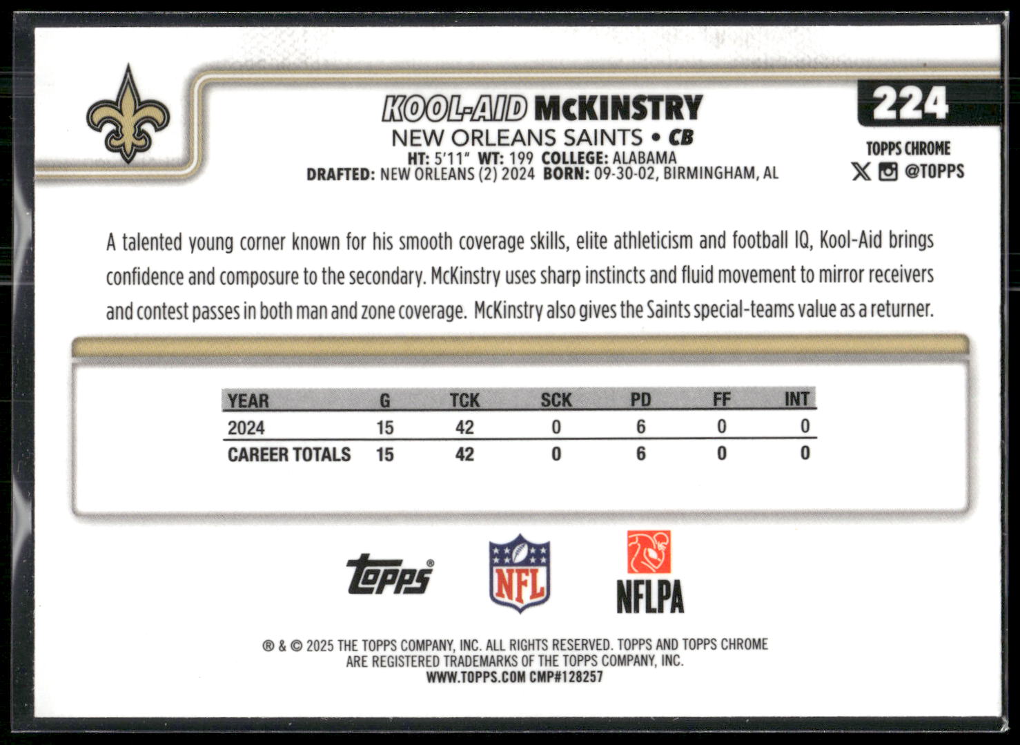 2025 Topps Chrome #224 Kool-Aid McKinstry