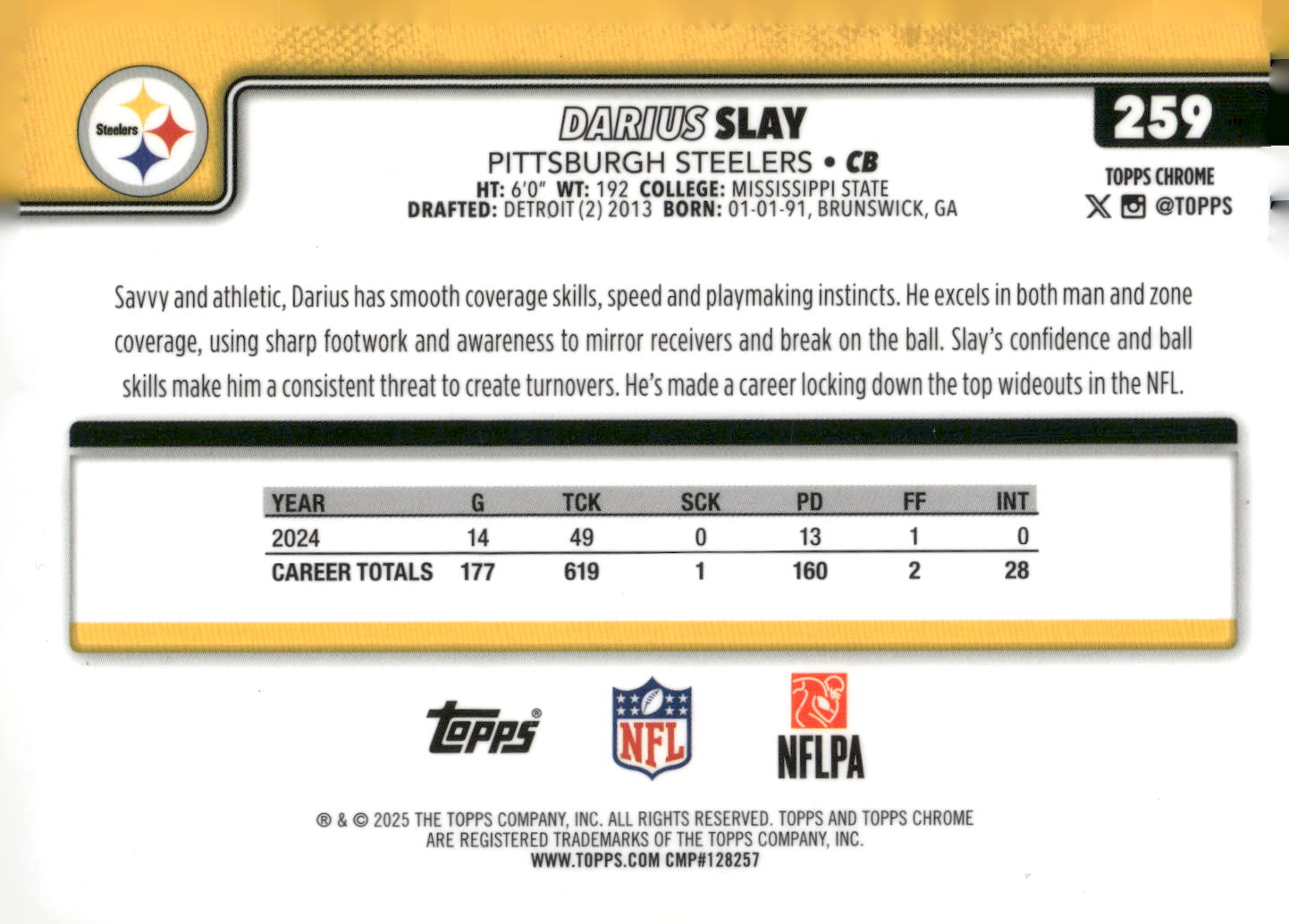 2025 Topps Chrome #259 Darius Slay