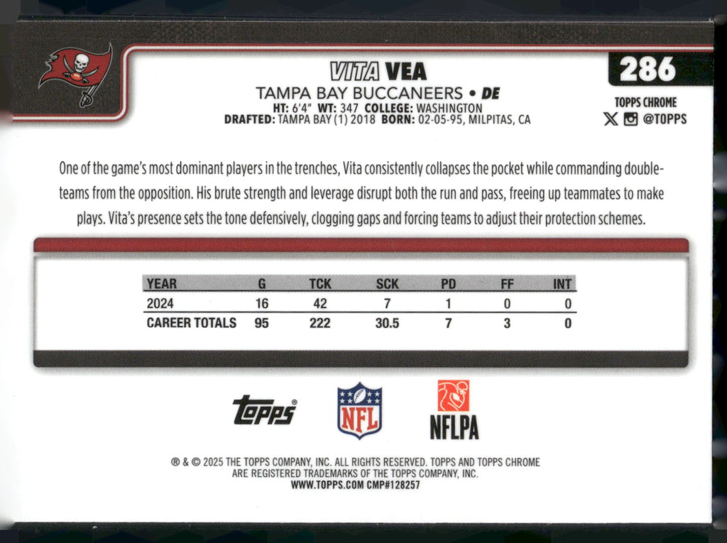 2025 Topps Chrome #286 Vita Vea