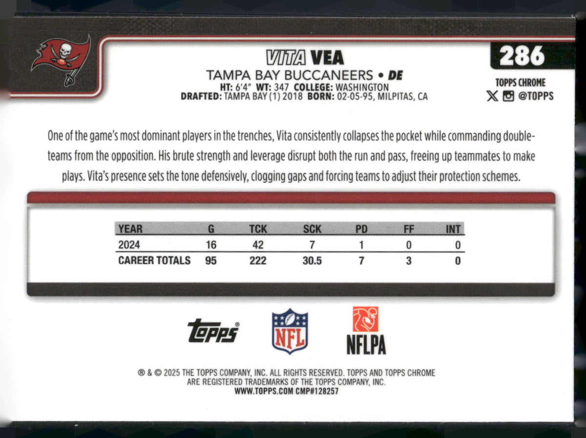 2025 Topps Chrome #286 Vita Vea