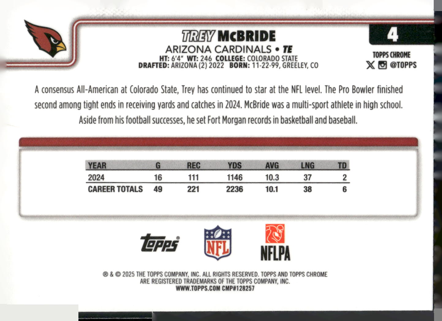 2025 Topps Chrome #4 Trey McBride
