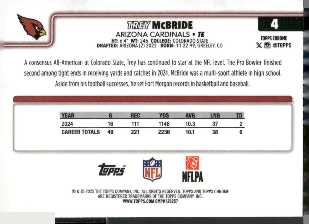 2025 Topps Chrome #4 Trey McBride