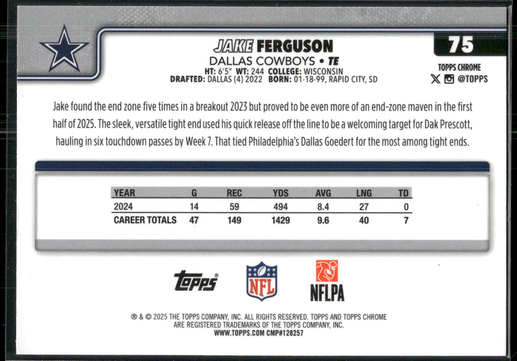 2025 Topps Chrome #75 Jake Ferguson