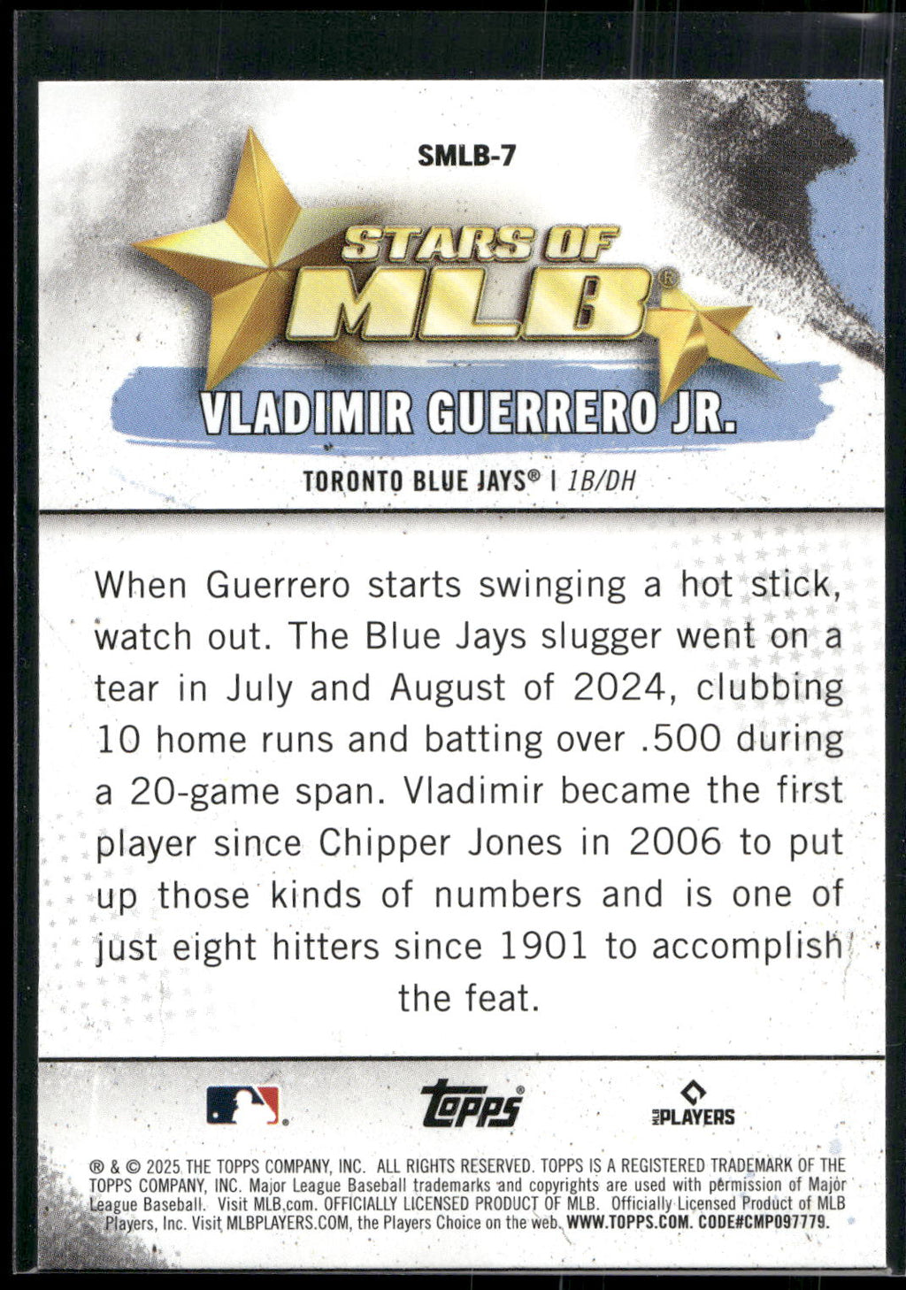 2025 Topps #SMLB-7 Vladimir Guerrero Jr. Stars of MLB