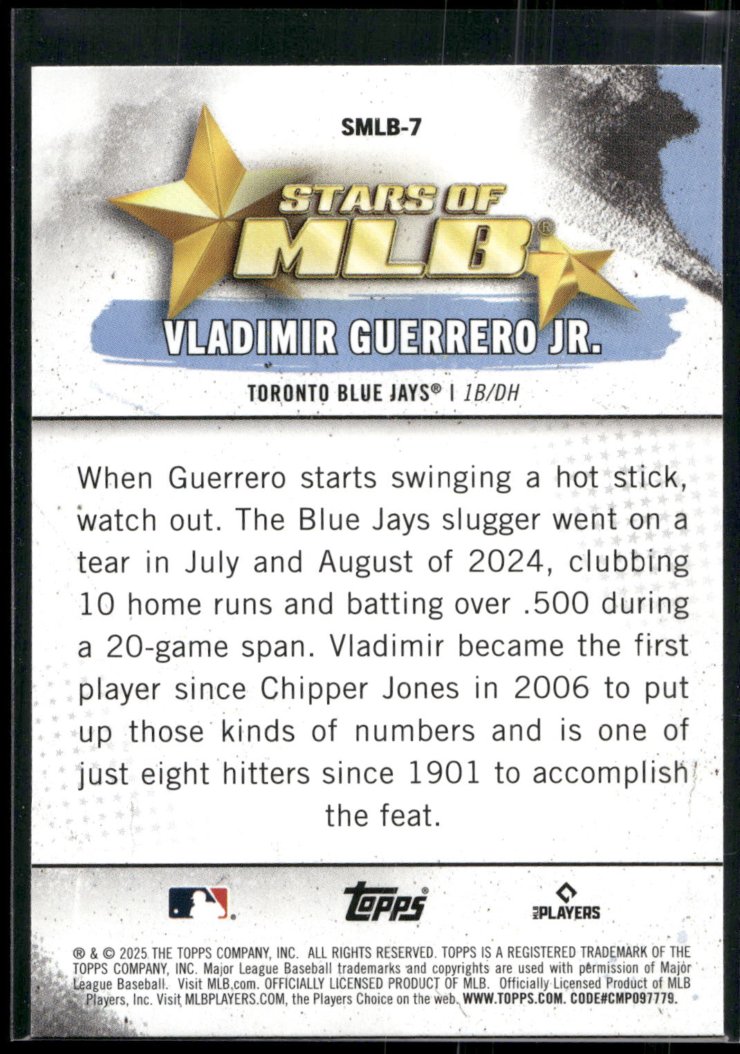 2025 Topps #SMLB-7 Vladimir Guerrero Jr. Stars of MLB