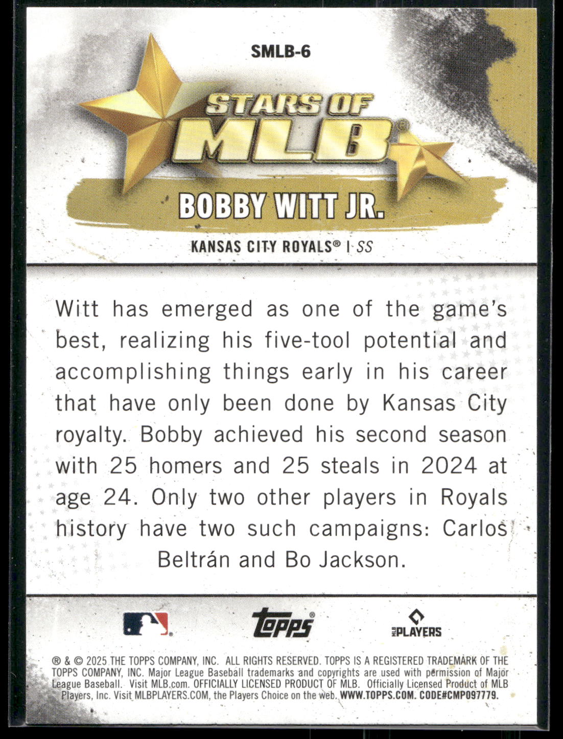 2025 Topps #SMLB-6 Bobby Witt Jr. Stars of MLB