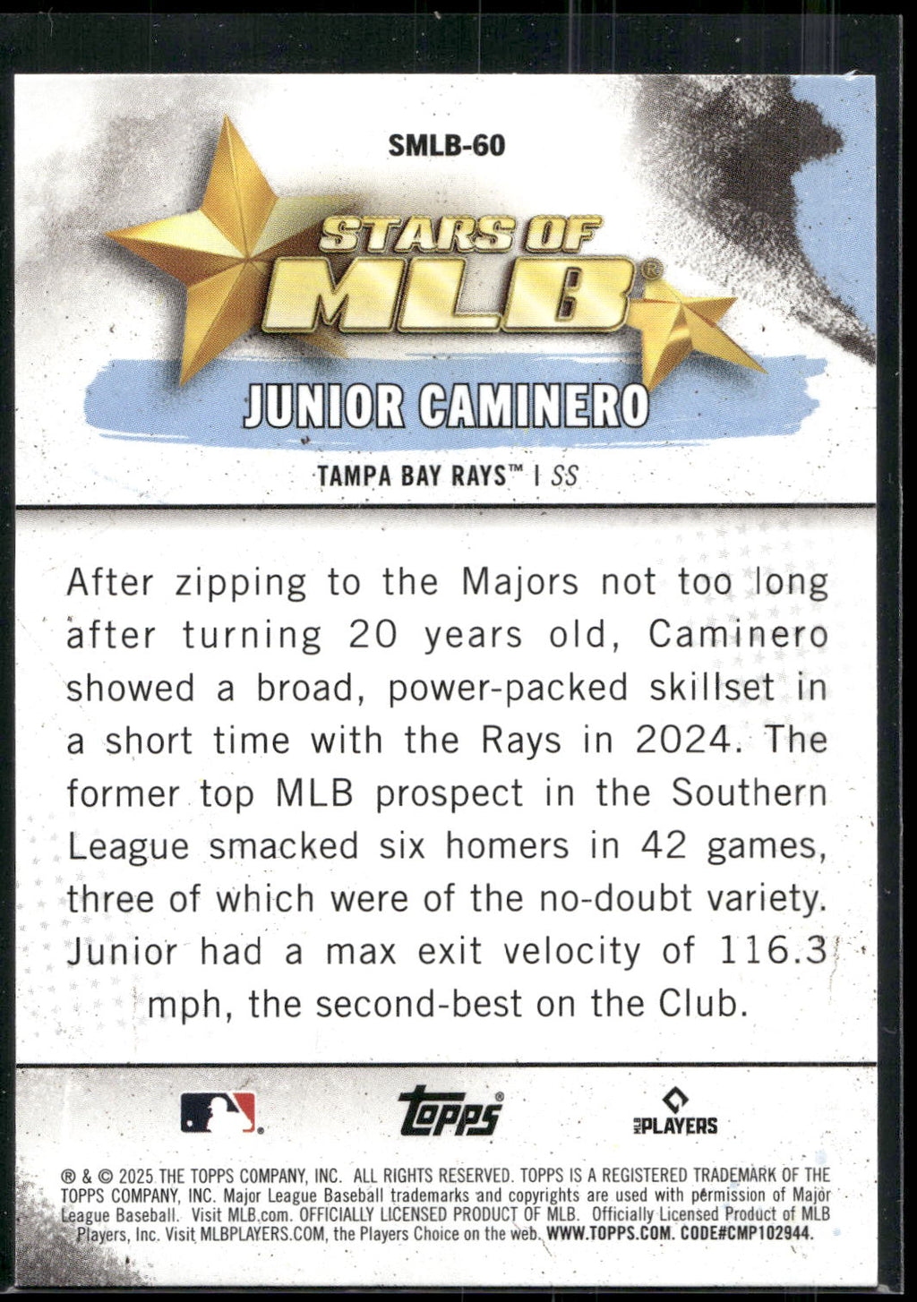 2025 Topps #SMLB-60 Junior Caminero Stars of MLB