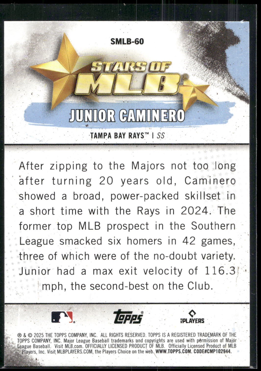 2025 Topps #SMLB-60 Junior Caminero Stars of MLB