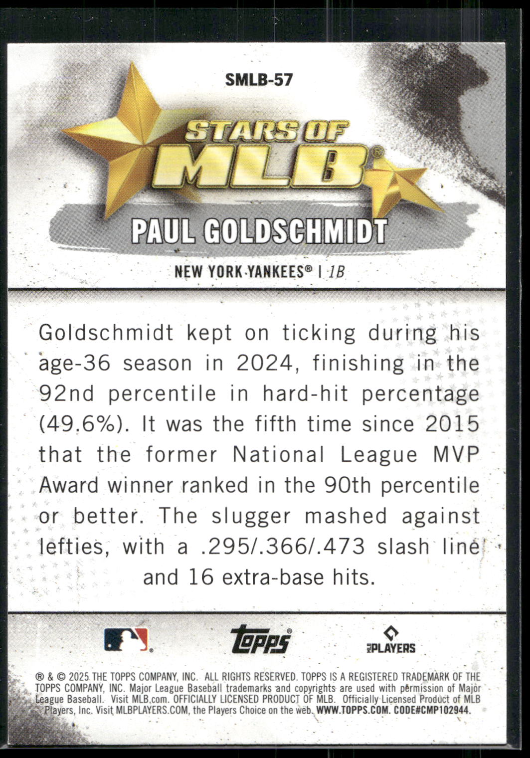 2025 Topps #SMLB-57 Paul Goldschmidt Stars of MLB