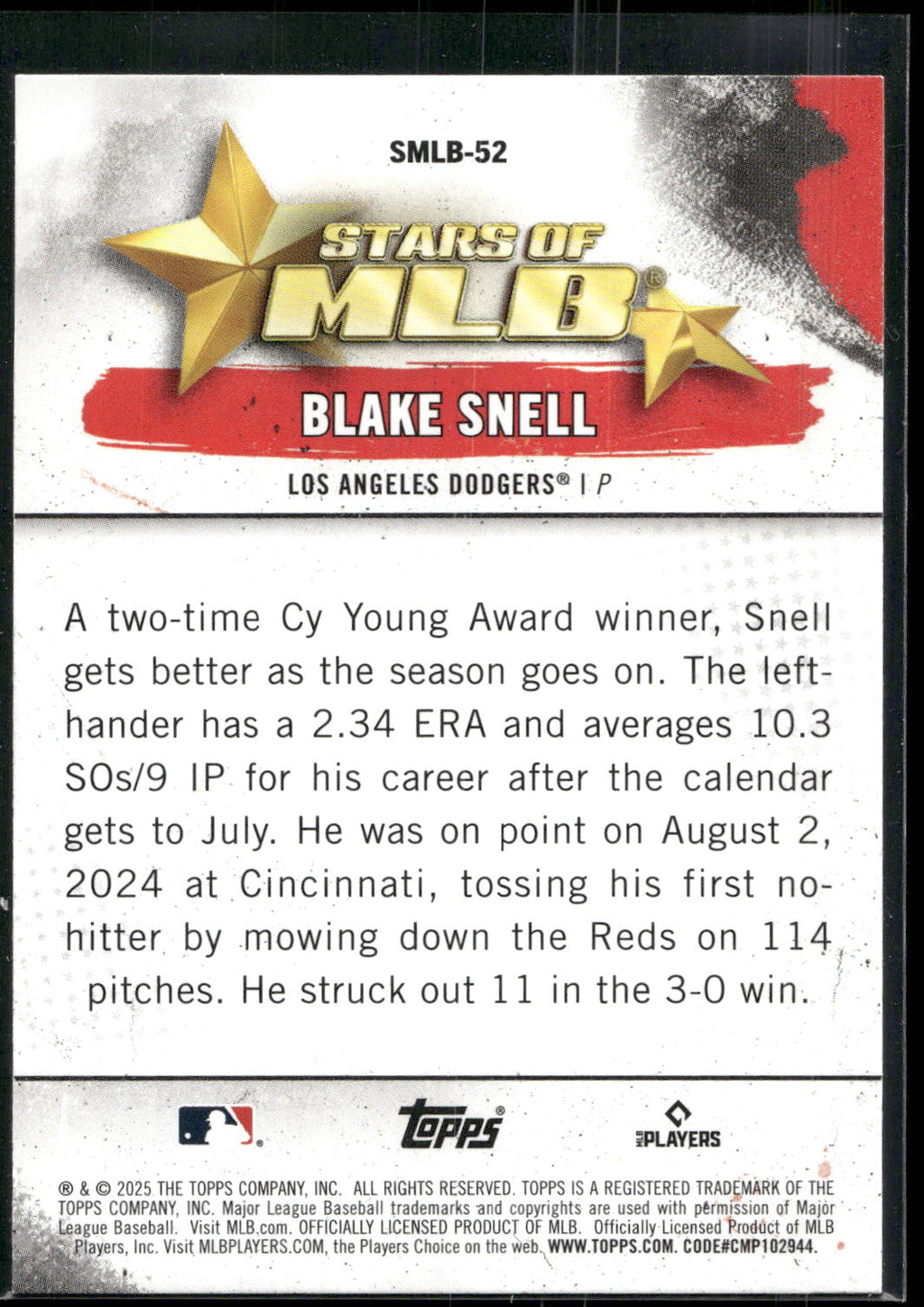 2025 Topps #SMLB-52 Blake Snell Stars of MLB