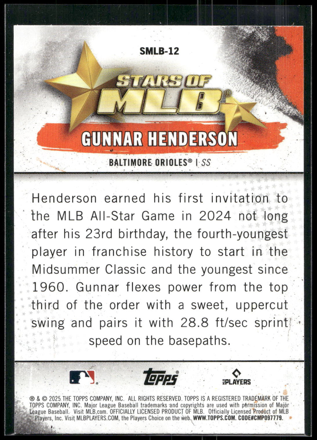 2025 Topps #SMLB-12 Gunnar Henderson Stars of MLB