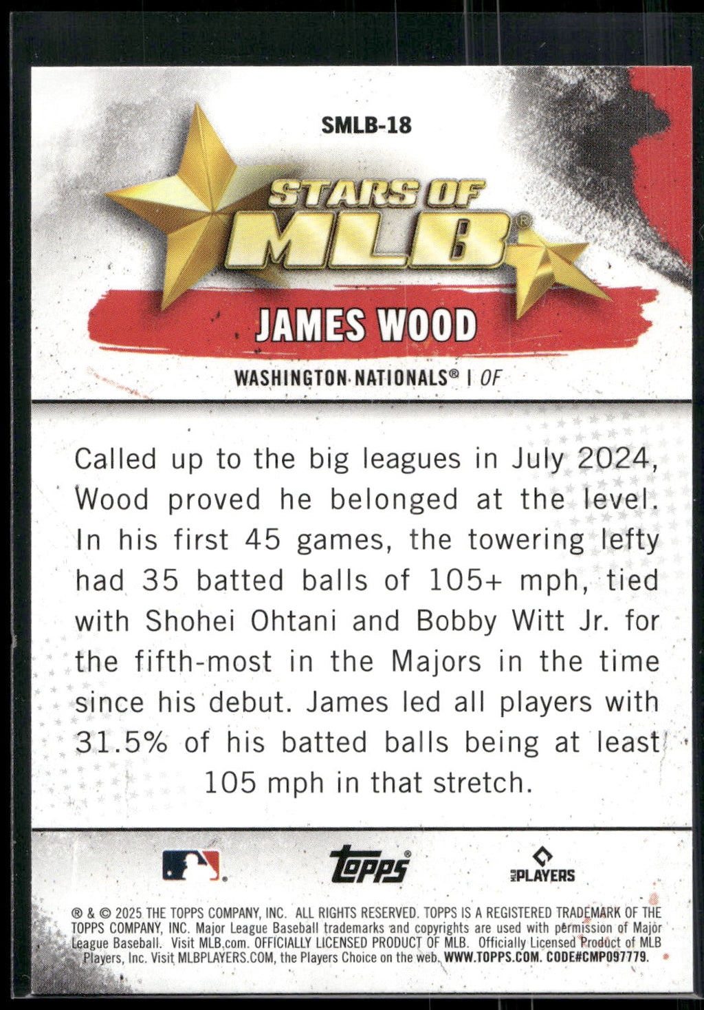 2025 Topps #SMLB-18 James Wood Stars of MLB