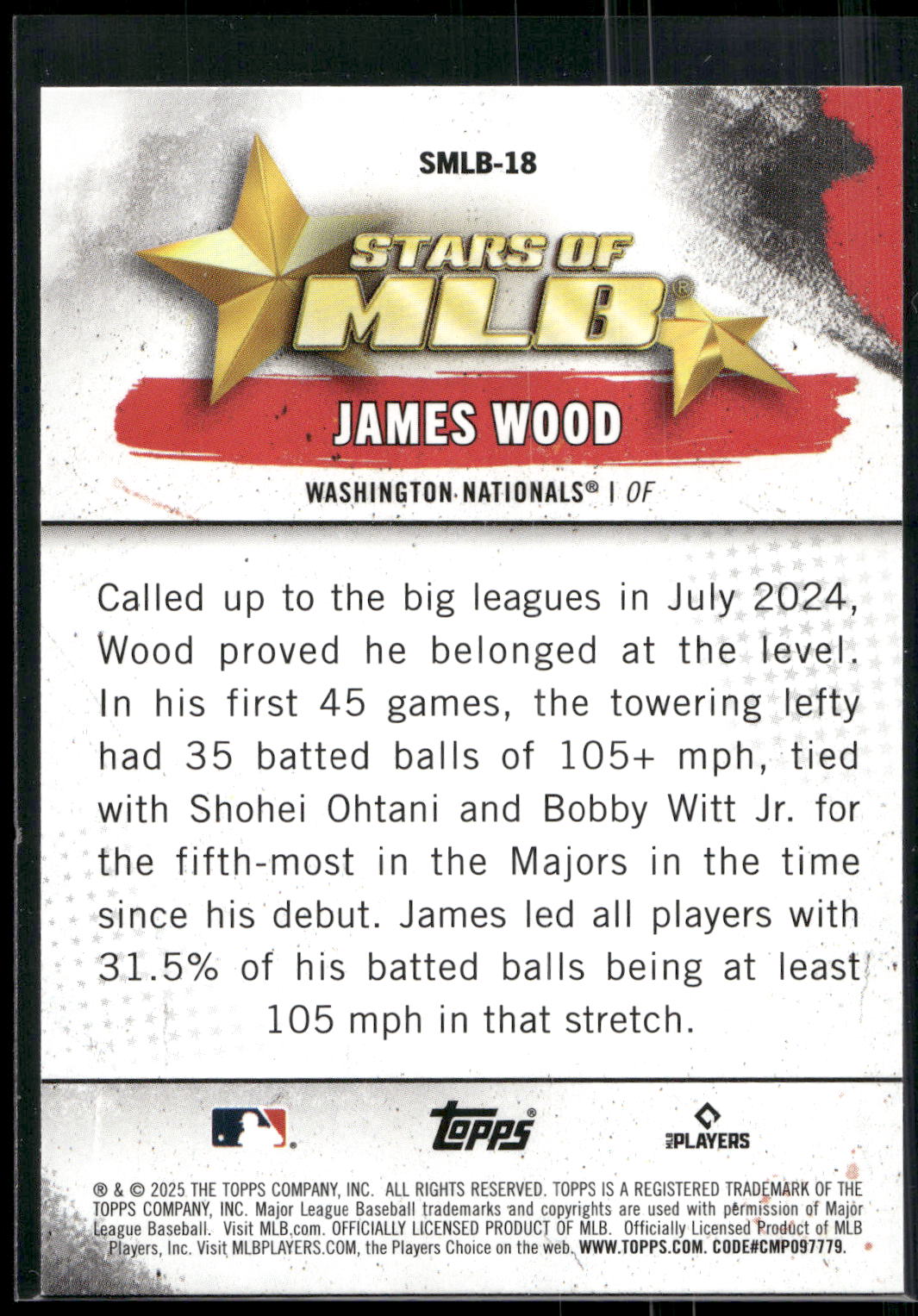 2025 Topps #SMLB-18 James Wood Stars of MLB