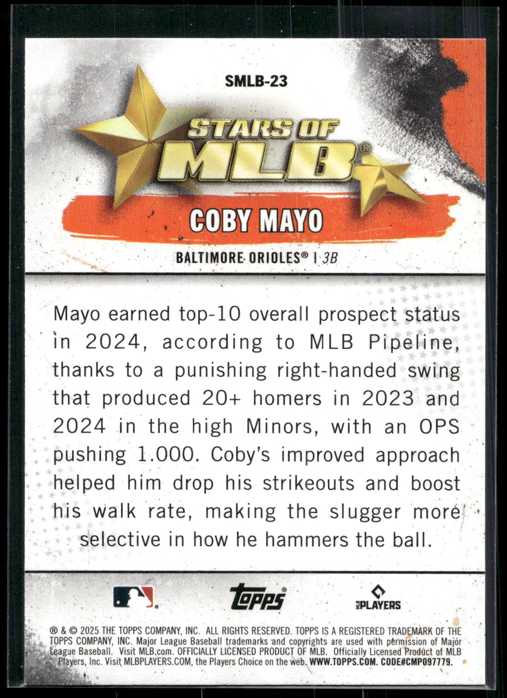 2025 Topps #SMLB-23 Coby Mayo Stars of MLB
