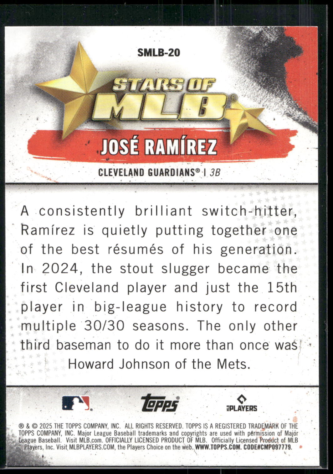2025 Topps #SMLB-20 Jose Ramirez Stars of MLB