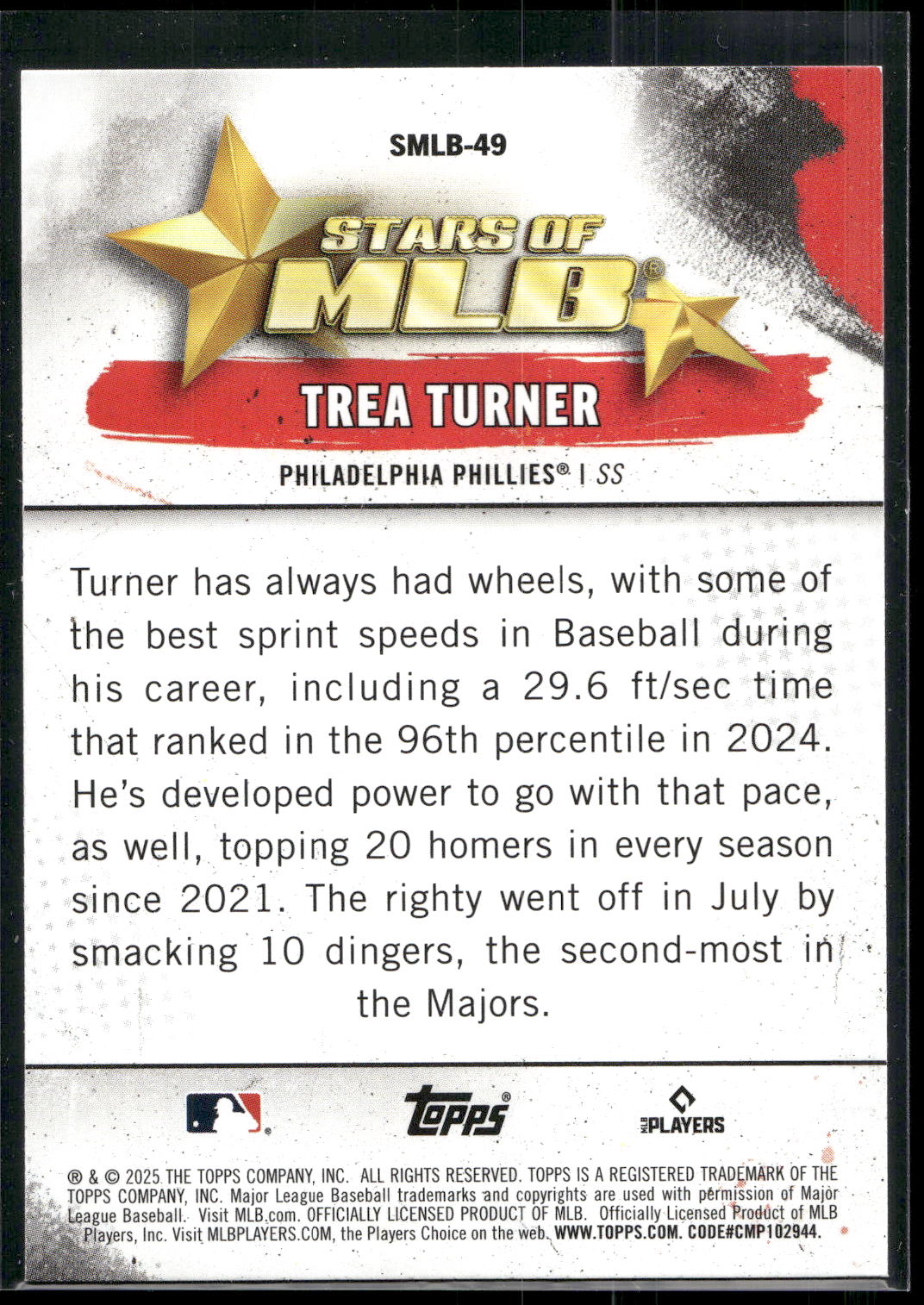 2025 Topps #SMLB-49 Trea Turner Stars of MLB