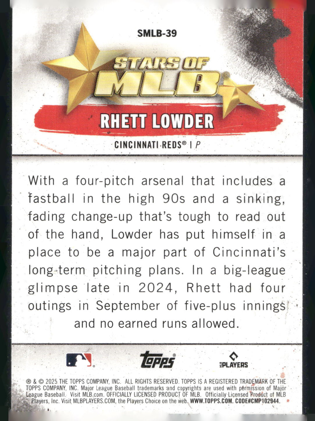 2025 Topps #SMLB-39 Rhett Lowder Stars of MLB