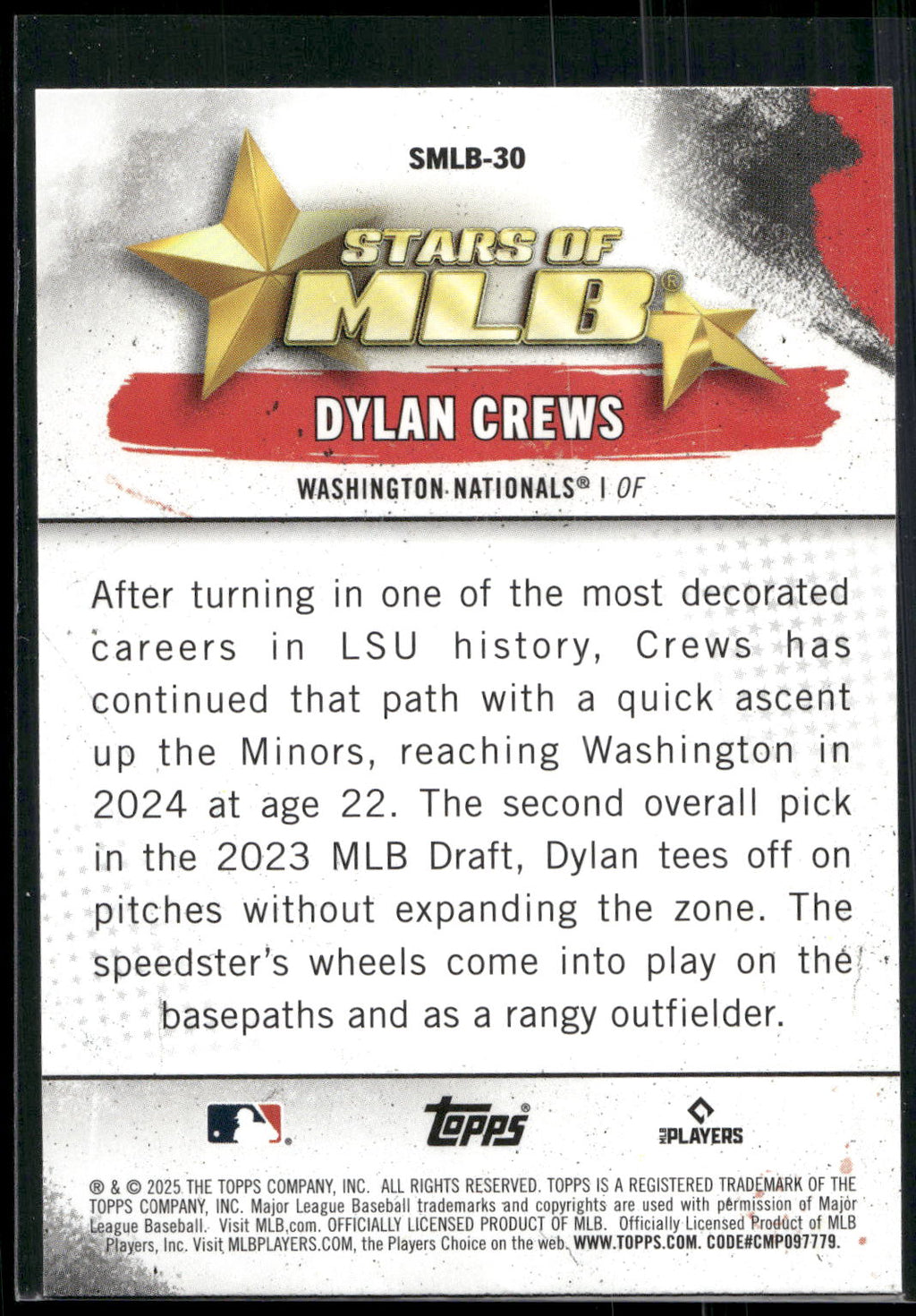 2025 Topps #SMLB-30 Dylan Crews Stars of MLB