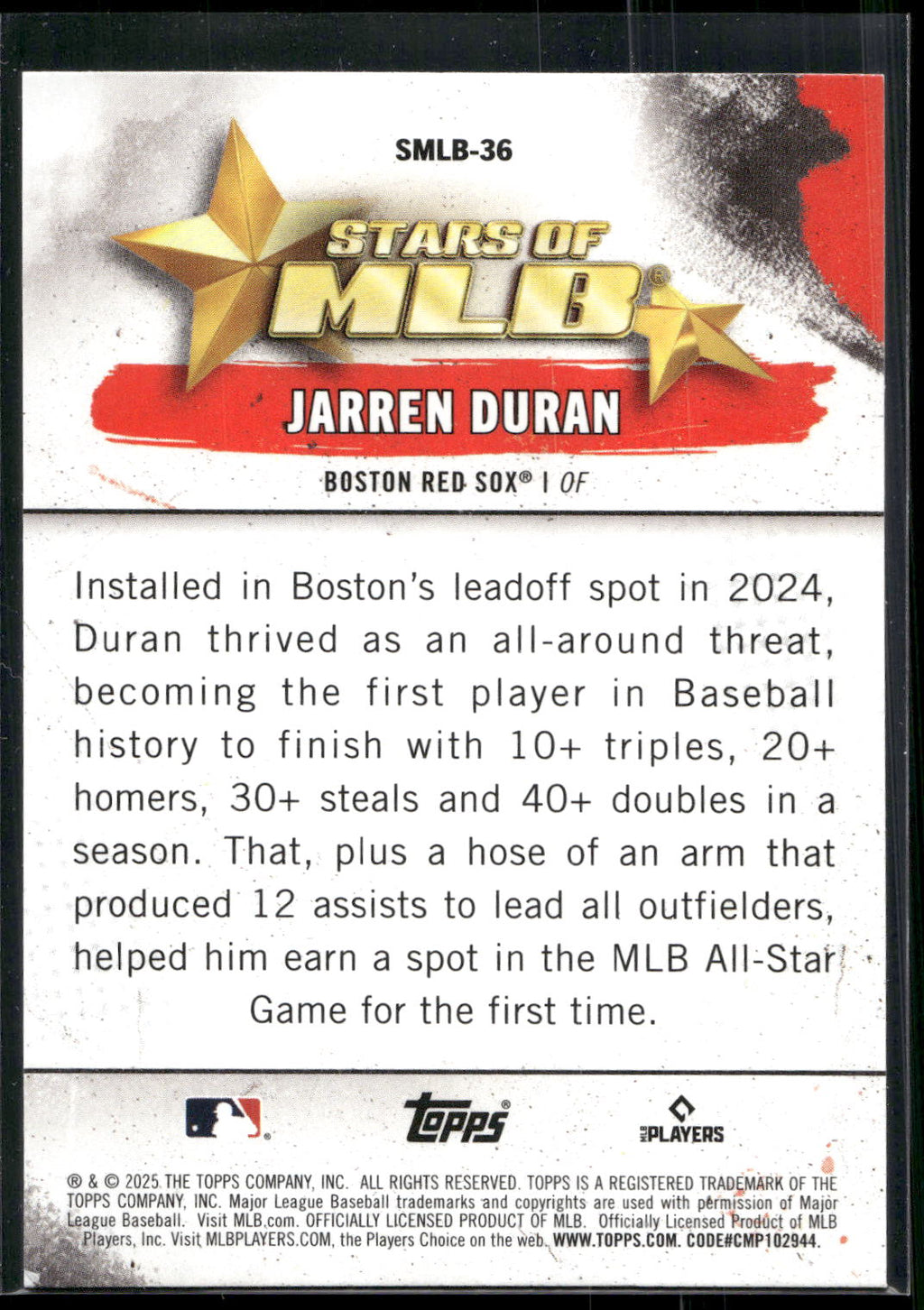 2025 Topps #SMLB-36 Jarren Duran Stars of MLB