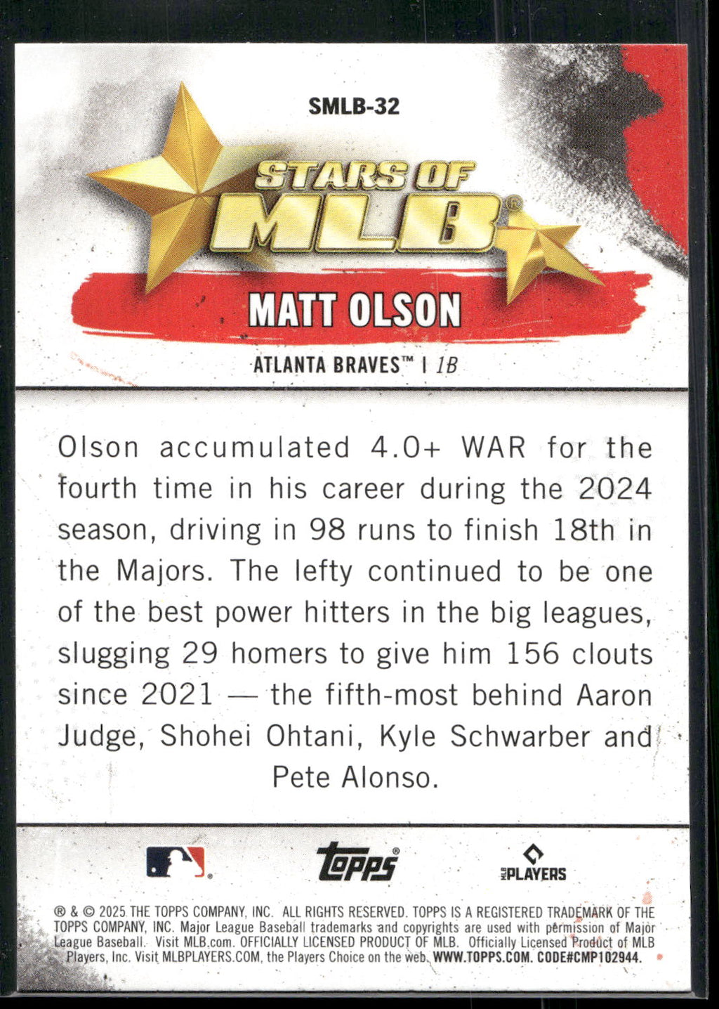 2025 Topps #SMLB-32 Matt Olson Stars of MLB