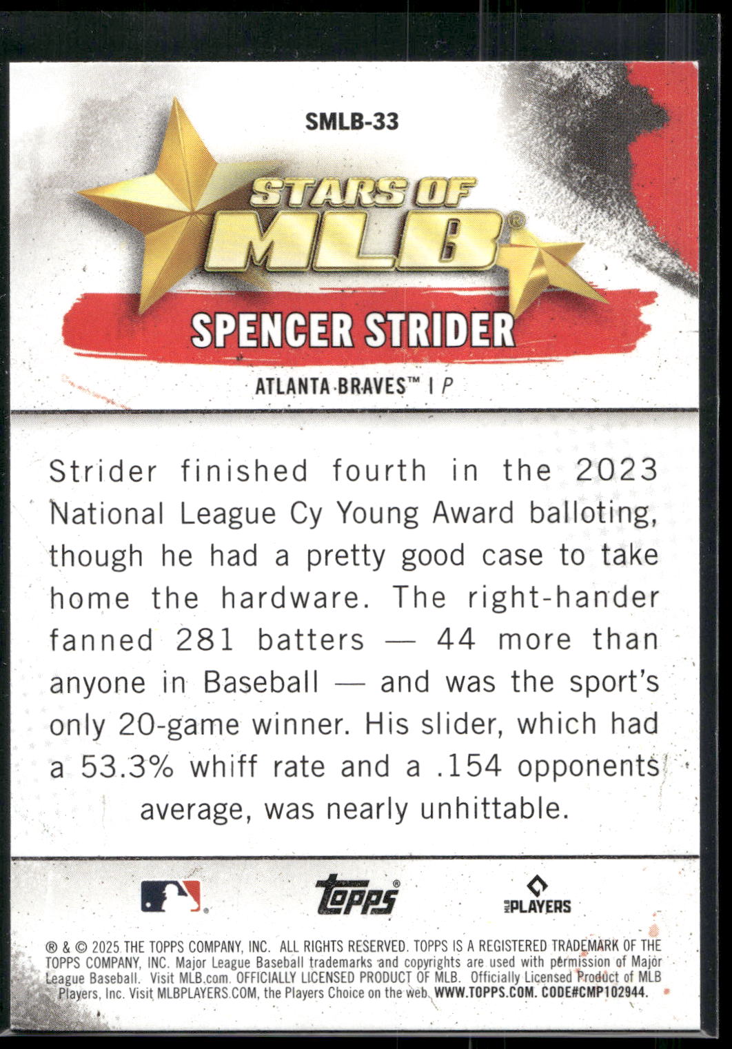 2025 Topps #SMLB-33 Spencer Strider Stars of MLB