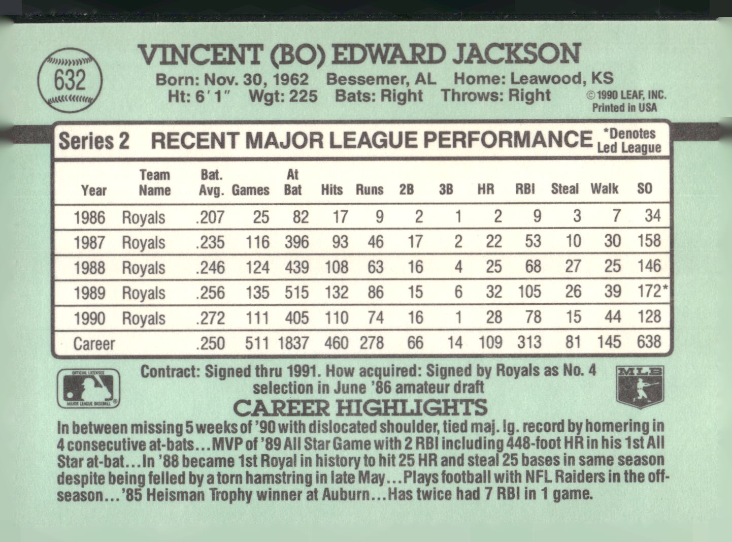 1991 Donruss #632 Bo Jackson