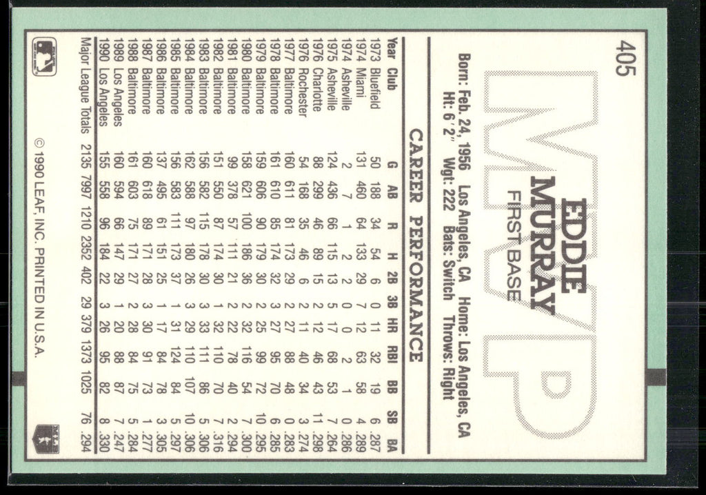 1991 Donruss #405 Eddie Murray